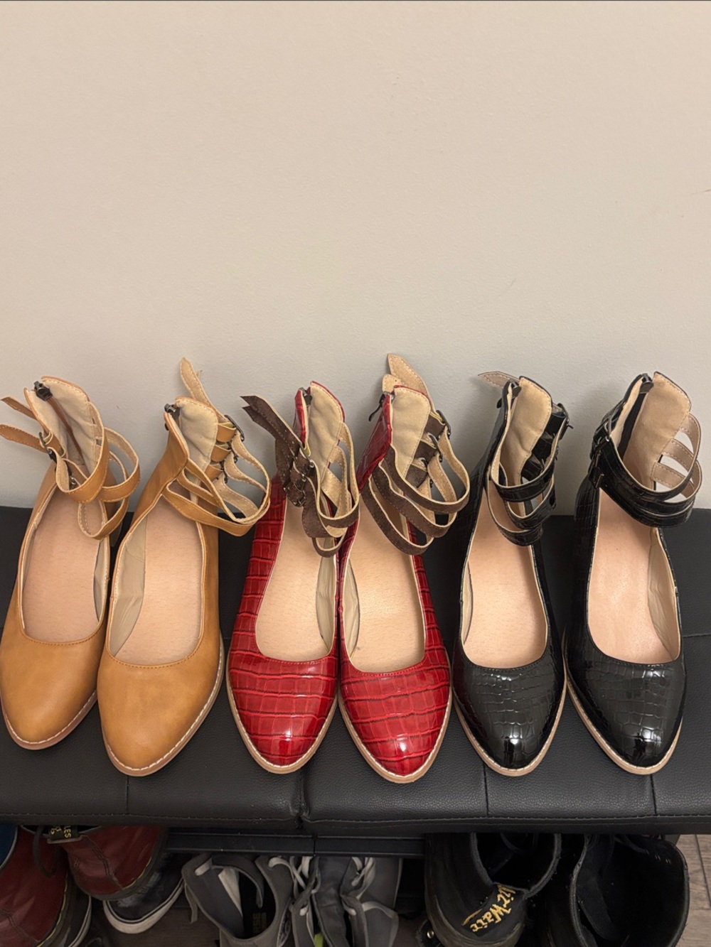 3 pairs Stellah Back-Zip Block Heel Shoes